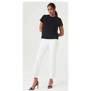NEW Spanx M Kick Flare Pant White Minimalist Preppy Coastal Classic Stretch